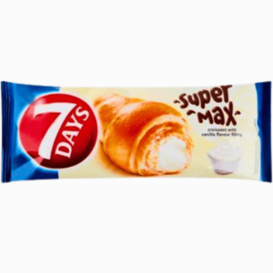 7DAYS Double Max Croissant 110g – fylt med kakao- og vaniljekrem for en rik smak