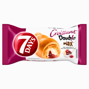 7 Days Croissant Double Max Kirsebær 110g – fylt med kirsebær- og kremfyll