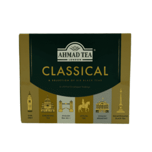 Ahmad klassisk svart te utvalg – 6 smaker i én eske