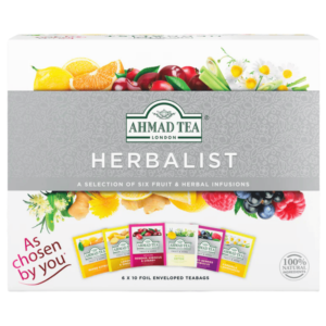 Ahmad Herbalist te-utvalg 6 frukt- og urteteer 60 poser – variert tepakke