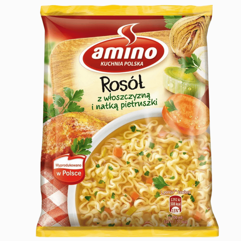 Amino instant nudler med kyllingsmak – Rosół z kury 59g