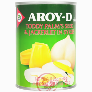Toddy palm og jackfrukt i sirup – Aroy-D 565g eksotisk fruktblanding