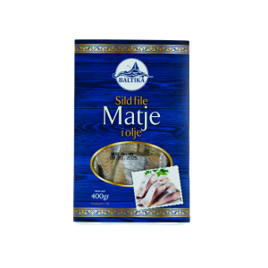 Sild fileter i olje fra Baltika – 400 g boks