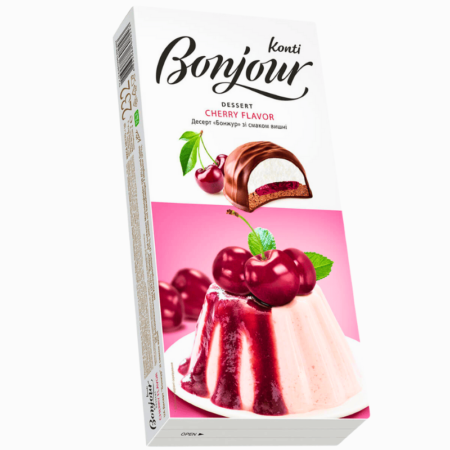 Bonjour Dessert med kirsebærsmak 232g – ukrainsk sjokolade med fruktig kremfyll