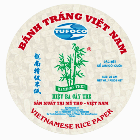 B.T rispapir 22 cm – tradisjonelle runde risark for vårruller og vietnamesiske retter