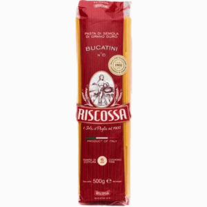 Riscossa Bucatini 6 – 500g tradisjonell italiensk pasta med hul sylinderform