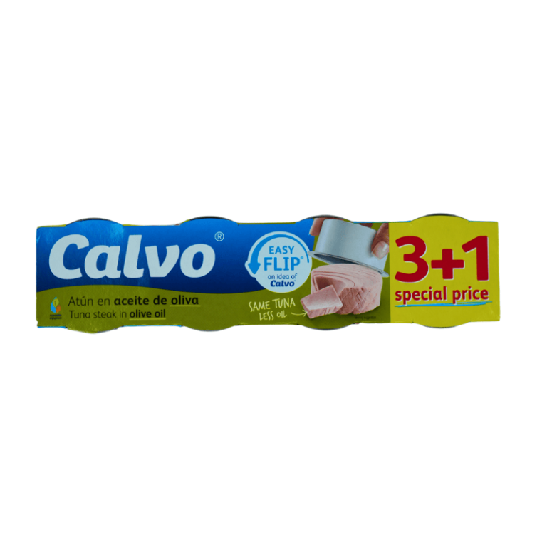 Calvo tunfisk i olivenolje 4x65g – smakfull tunfisk i ekstra jomfru olivenolje