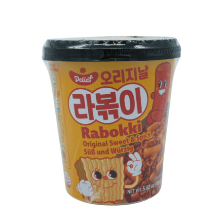 DELIFE Instant Noodle Rabokki Sweet & Spicy Flavour 165g – Instant nudler med koreansk smak, perfekt for raske måltider.