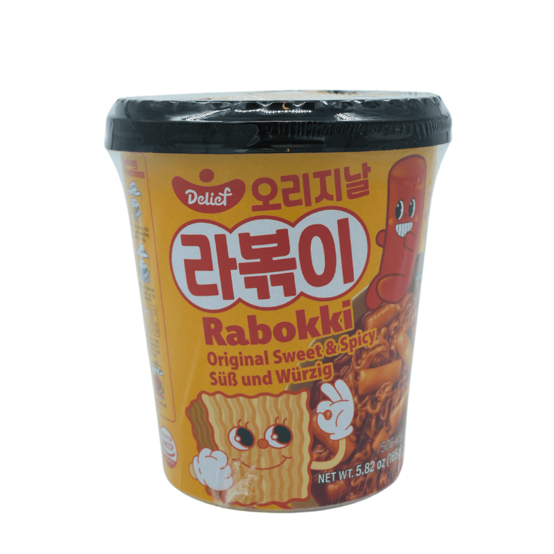 DELIFE Instant Noodle Rabokki Sweet & Spicy Flavour 165g – Instant nudler med koreansk smak, perfekt for raske måltider.