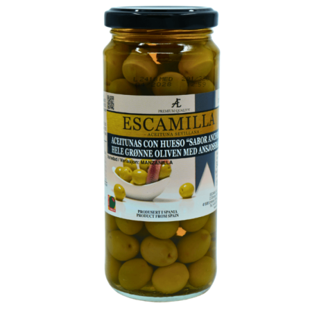 Escamilla oliven med ansjos-smak 340g – smakfull middelhavsinspirert oliven