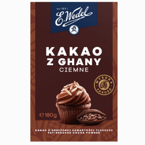 E.Wedel mørk kakao 180g – intens smak for baking og varme drikker