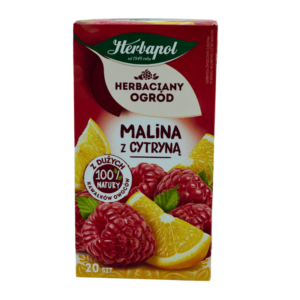 Herbapol bringebær og sitron te 20 poser – fruktte med frisk og fruktig smak, koffeinfri
