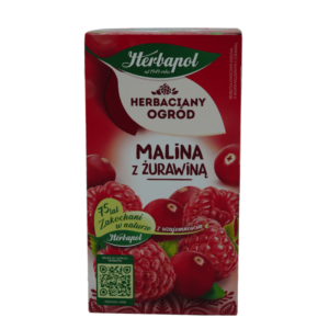 Herbapol bringebær og tranebær te 20 poser – fruktte med søtsyrlig smak, koffeinfri