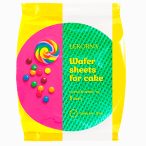 Lekorna Rainbow vaffelplater 90g – fargerike vaffelplater til kaker
