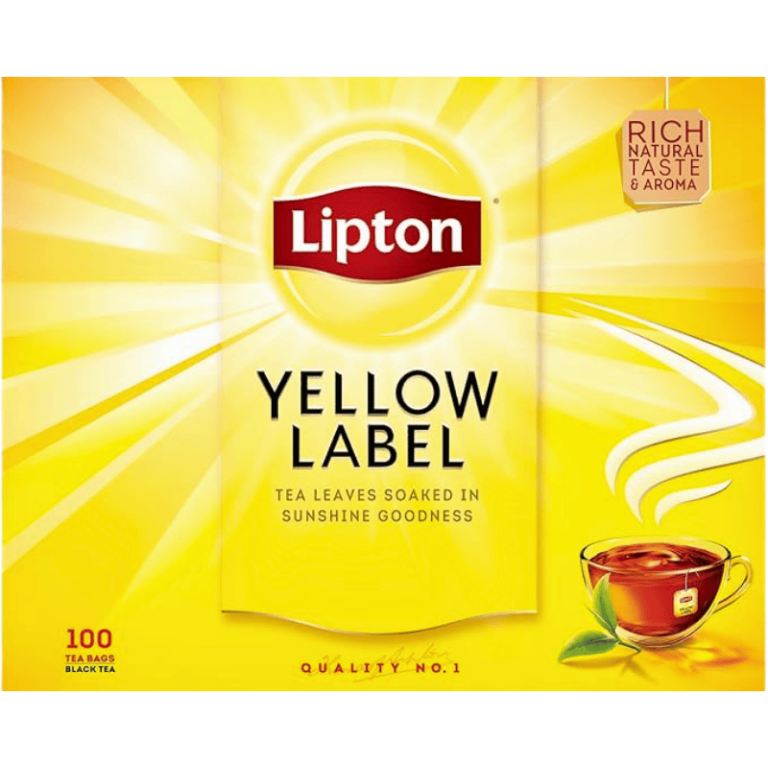 Lipton Yellow Label 100 poser – Klassisk svart te med fyldig og balansert smak