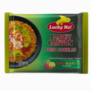 Lucky Me Pancit Canton nudler med Chillimansi 60g – filippinske stekte nudler med sitrus og chili