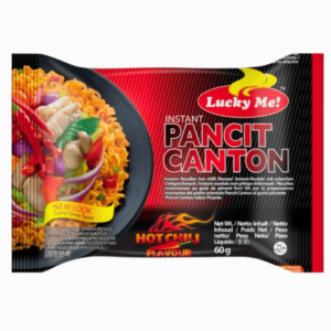 Lucky Me Pancit Canton nudler Hot Chili 60g – filippinske stekte nudler med sterk chili