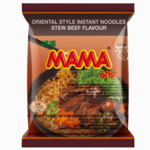 MAMA oksekjøttgryte nudler 60g – smaksrike asiatiske nudler med kraftig kjøttsmak