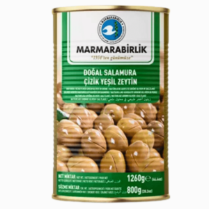 Marmarabirlik grønne oliven tinnt Cizik 1200g – smakfulle hakkede oliven fra Tyrkia