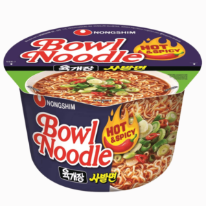 Nongshim Bowl Noodle Hot & Spicy 100g – sterk koreansk nudelsuppe i kopp