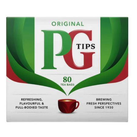 PG Tips svart te 80 teposer – klassisk engelsk te med fyldig og balansert smak