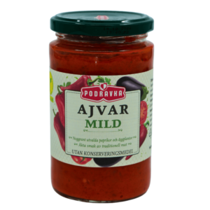 Mild Ajvar fra Podravka – 350 g glass med grillet paprika