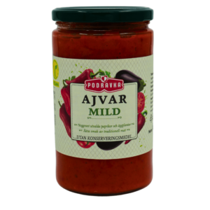 Mild Ajvar fra Podravka – 690 g glass med grillet paprika
