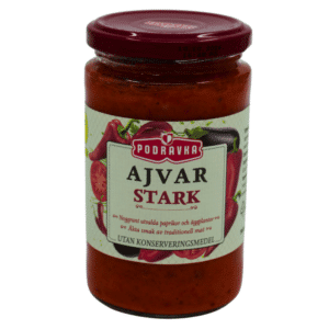 Sterk Ajvar fra Podravka – 350 g glass med grillet paprika