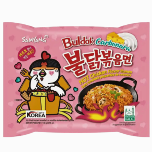 Samyang kyllingramen med carbonarasaus 130g – kremet og sterk koreansk nuddelrett