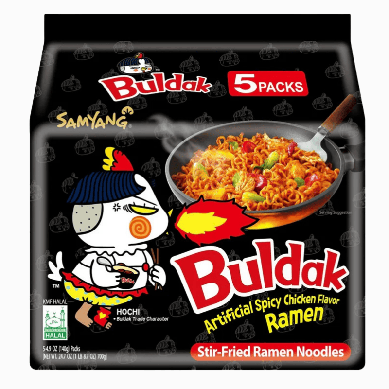 Samyang Hot Chicken Ramen Black 5x140g – sterk nudler med kyllingsmak og sort pepper