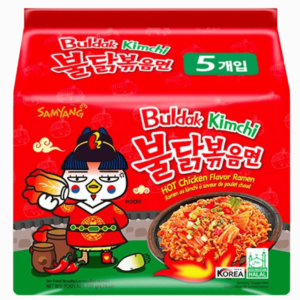 Samyang Hot Chicken Ramen Kimchi 5×135g – sterke koreanske nudler med kimchi