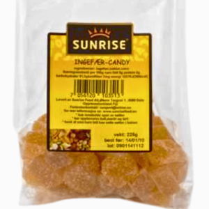 Sunrise Ingefærgodteri 195g – naturlig godteri med sterk og søt ingefærsmak