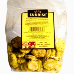 Sunrise Wasabi Hot Rice Crackers 125g – sprø riskjeks med sterk wasabismak