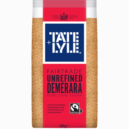 Tate & Lyle Demerara rørsukker 500g – sprø gyllen sukker med karamellsmak
