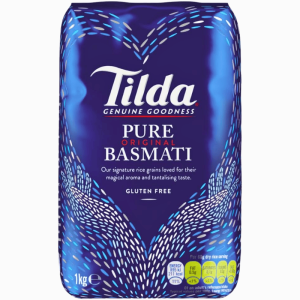 Tilda basmatiris 1 kg – førsteklasses langkornet ris med delikat aroma