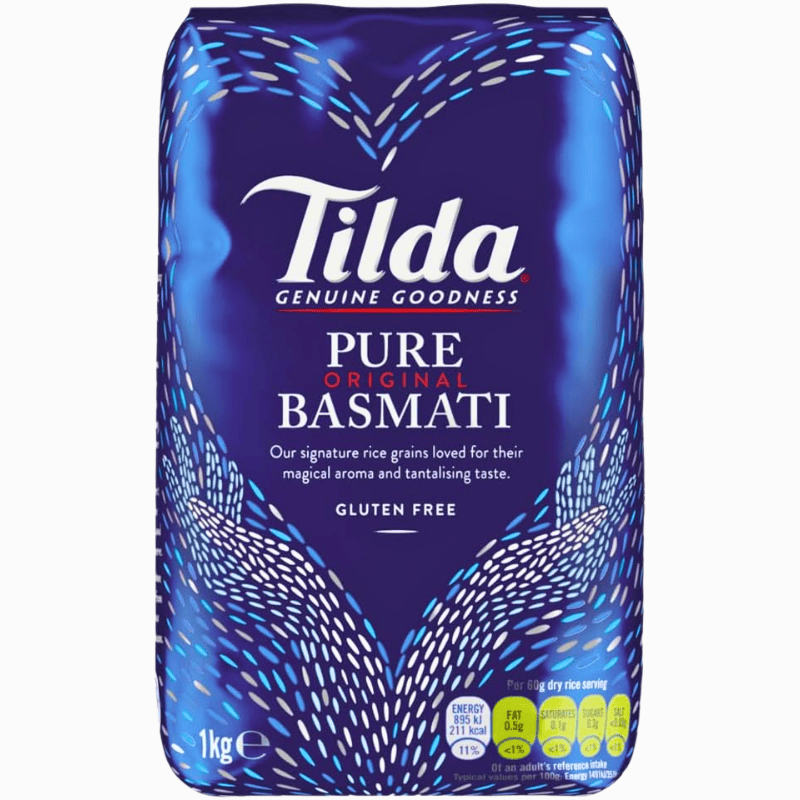 Tilda basmatiris 1 kg – førsteklasses langkornet ris med delikat aroma