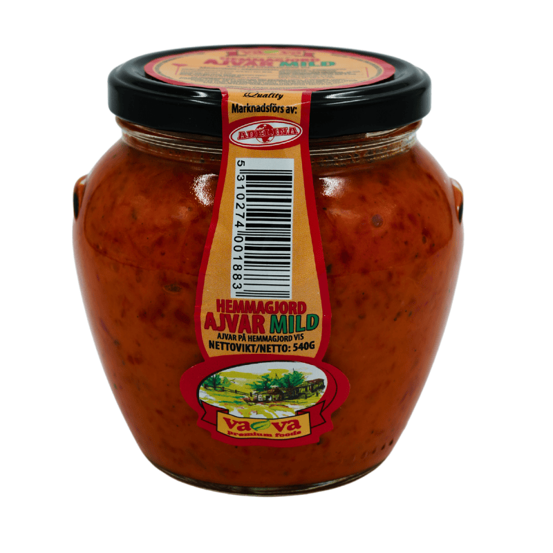 Vava hjemmelaget ajvar sterk 510 g – krydret paprika- og auberginesaus