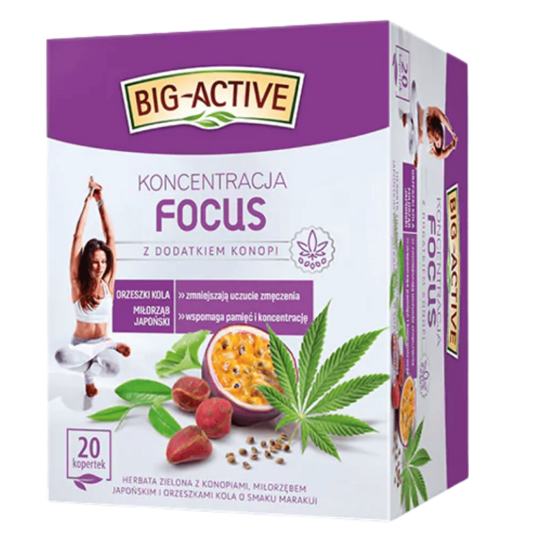 Big-Active Green Tea Focus 20x1.5g – Grønn te med naturlige ingredienser som hjelper til med å forbedre fokus og energi
