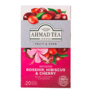 Ahmad Rosehip & Cherry te – 20 fruktige teposer med nype og kirsebærsmak
