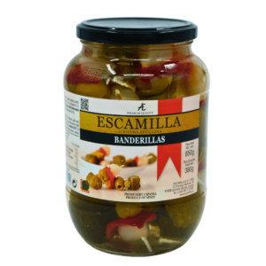 Escamilla Banderillas 850g – spanske tapas med oliven, agurk og grønnsaker