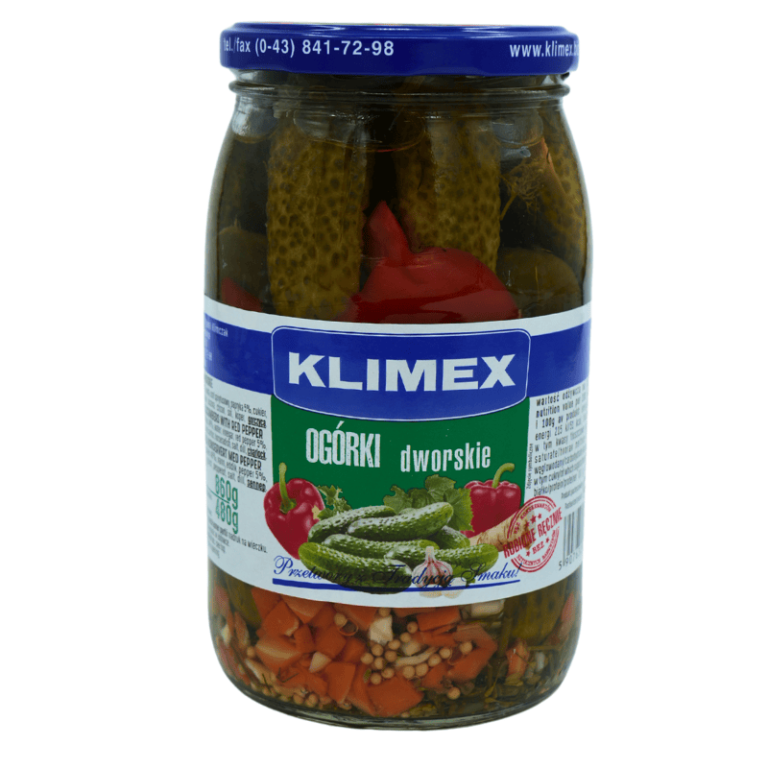 Klimex hele sylteagurker med paprika 840 g – tradisjonell polsk smak