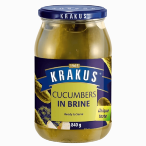 Krakus agurker i saltlake 840g – tradisjonelle syltede agurker med naturlig smak