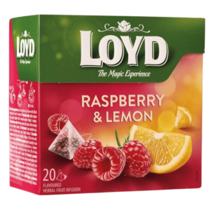 Loyd Raspberry & Lemon 40g – Frisk te med smak av bringebær og sitron