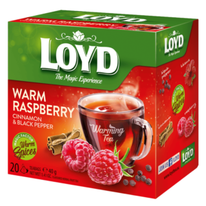 Loyd Tea Raspberry, Cinnamon & Black Pepper 20s – Aromatisk te med bringebær, kanel og svart pepper for en spennende smak