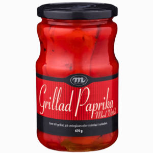 Mediteran grillet paprika i glass 670 g – smakfull og klar til bruk