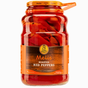 Melis grillede røde paprika 2650 g – store glass med ristede paprika