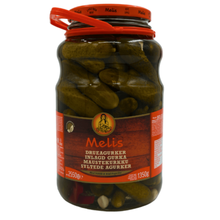 Melis syltede agurker litte hot 2550g – sprø sylteagurker med lett chilismak