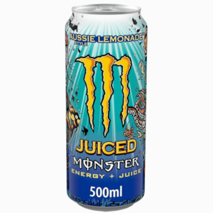 Monster Energy Juiced Aussie Lemonade 500 ml – sitronbasert energidrikk med fruktjuice og klassisk Monster-energi