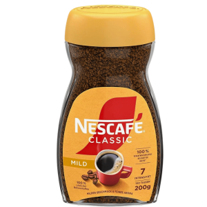 Nescafe Classic Mild Instant Coffee 200g – mild og balansert pulverkaffe