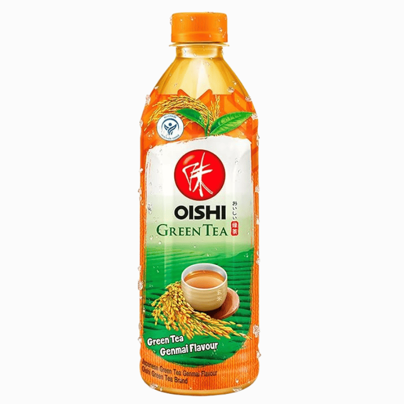 Flaske med OISHI grønn te med Genmai-smak, 500 ml